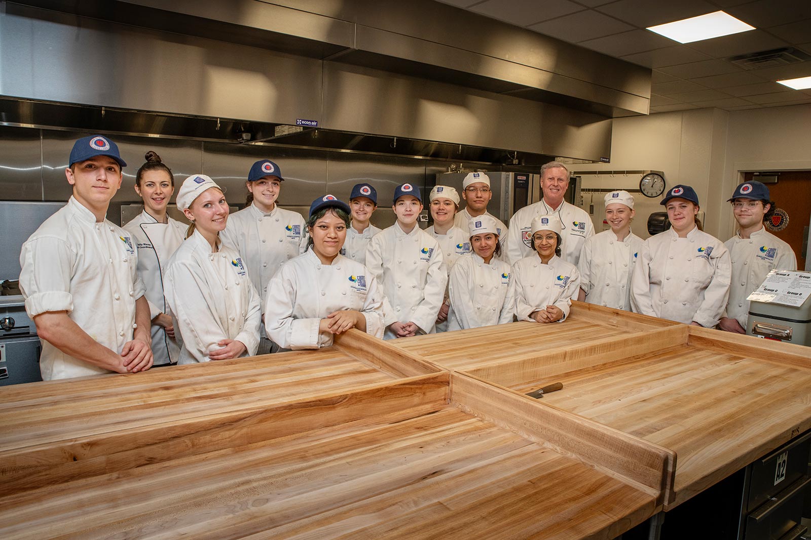 Culinary and hospitality students in the kitchen