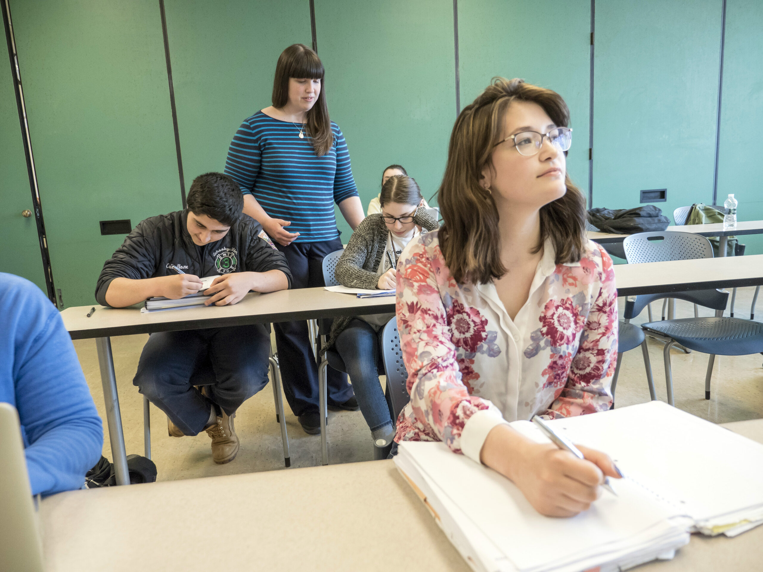 student in class