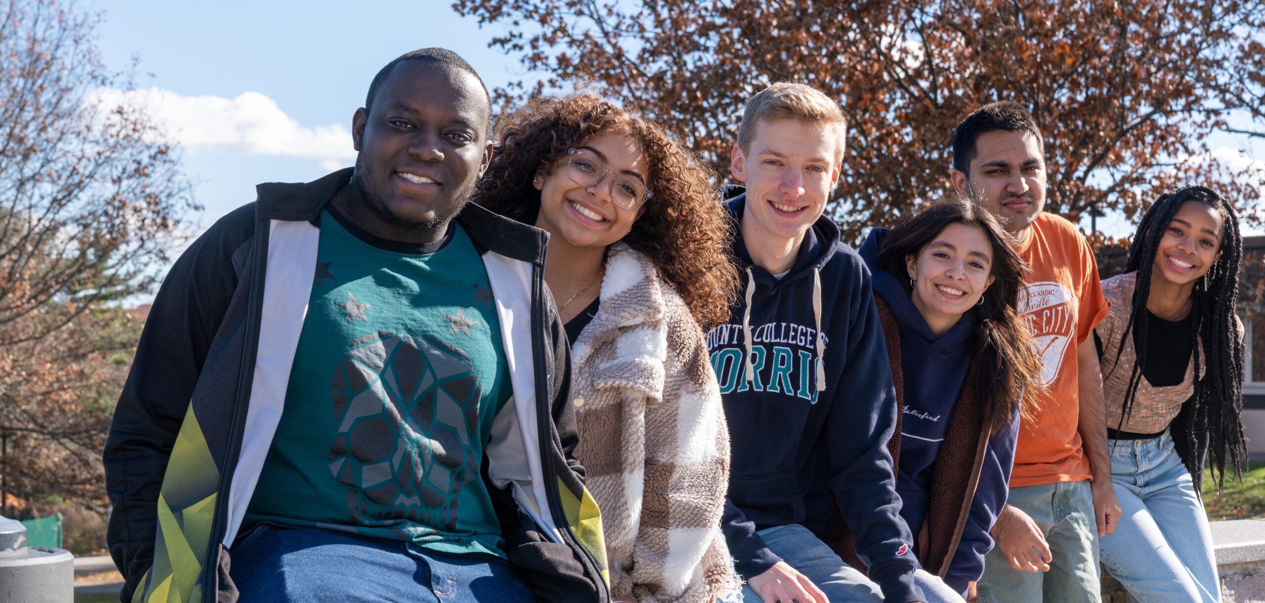 Students sitting outside