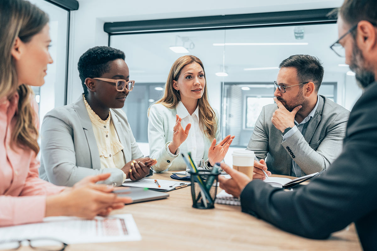 People at conference table