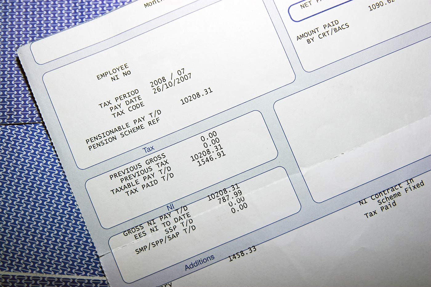 Payroll slip