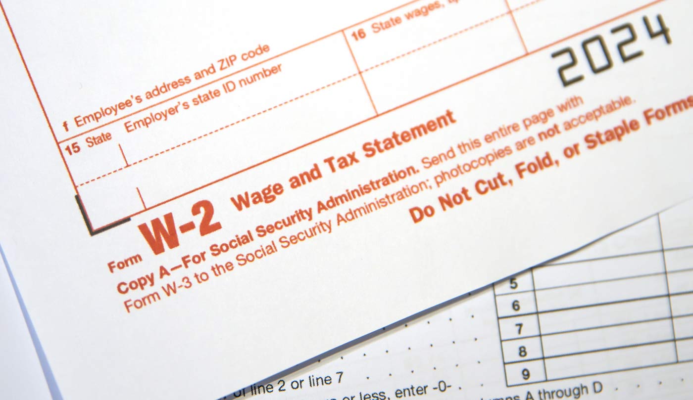 Photo of W-2 form