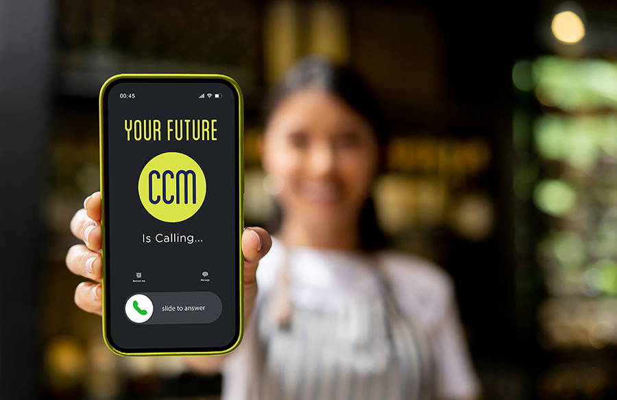 Girl holding phone with Your Future calling