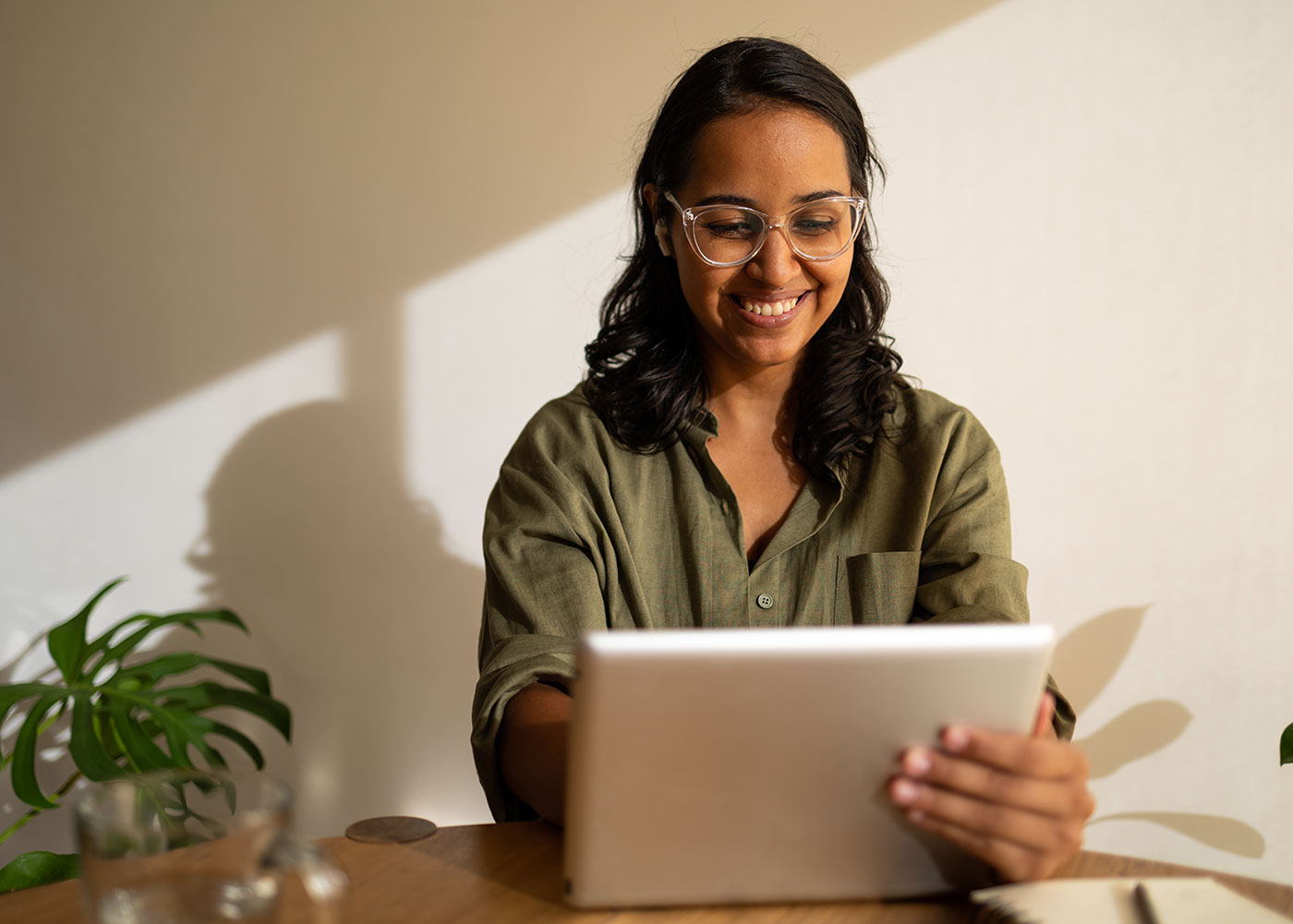 Woman working on laptop computer
