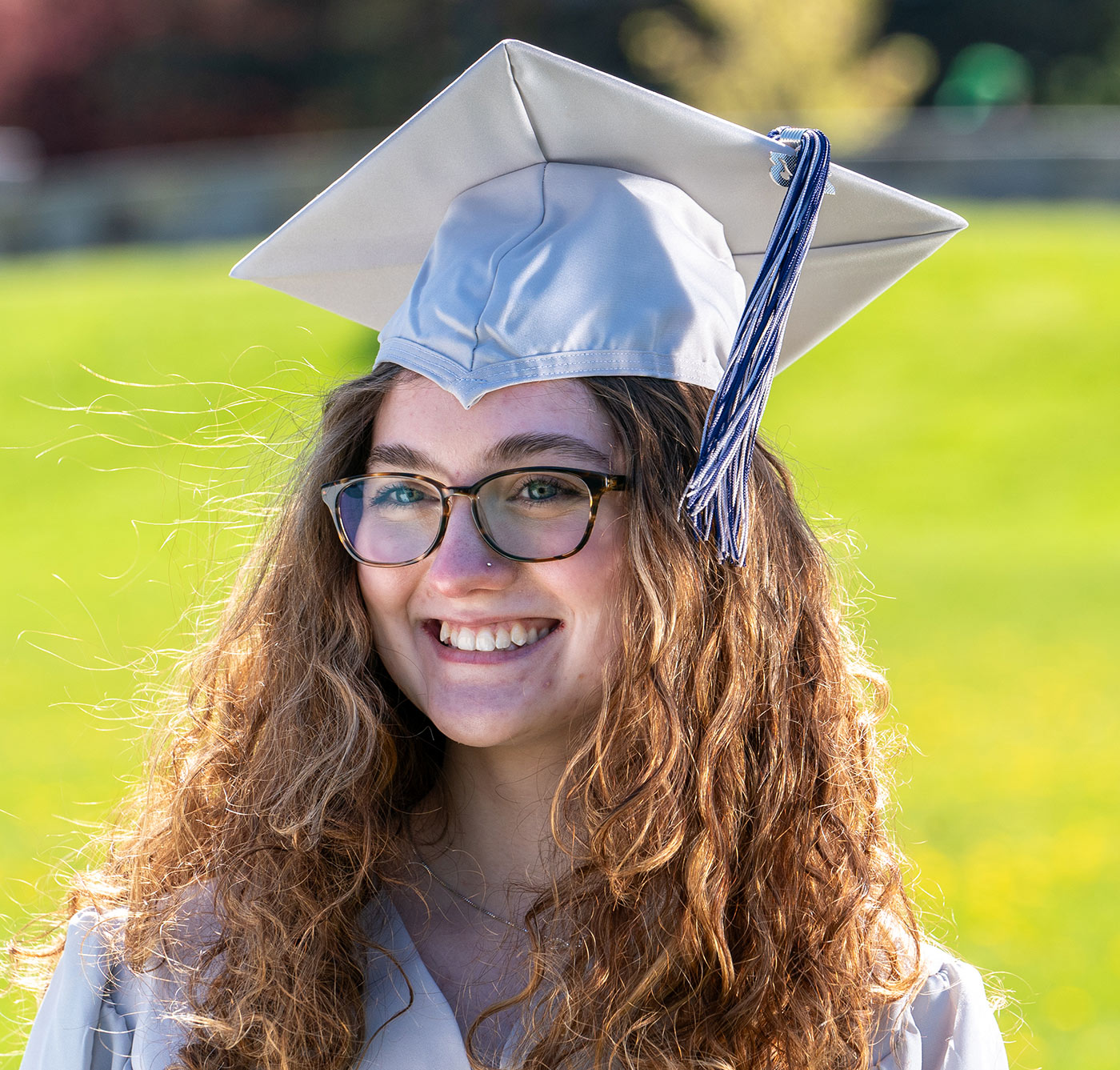 Female student in cap and gown