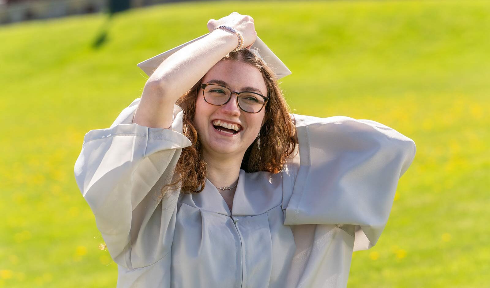 Female student in cap and gown
