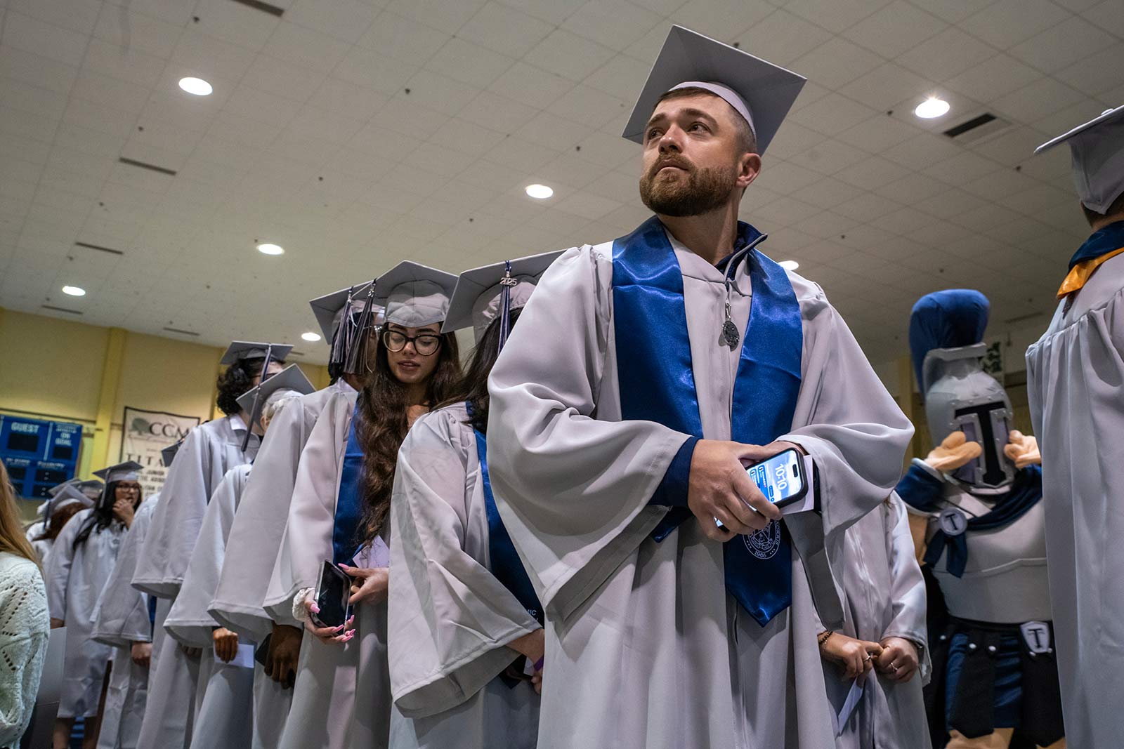 Students marching into commencement ceremony