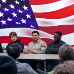 Veterans sitting at a table